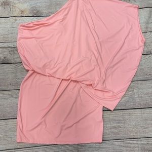 NWT salmon one shoulder mini dress elastic around the waist size 18/20